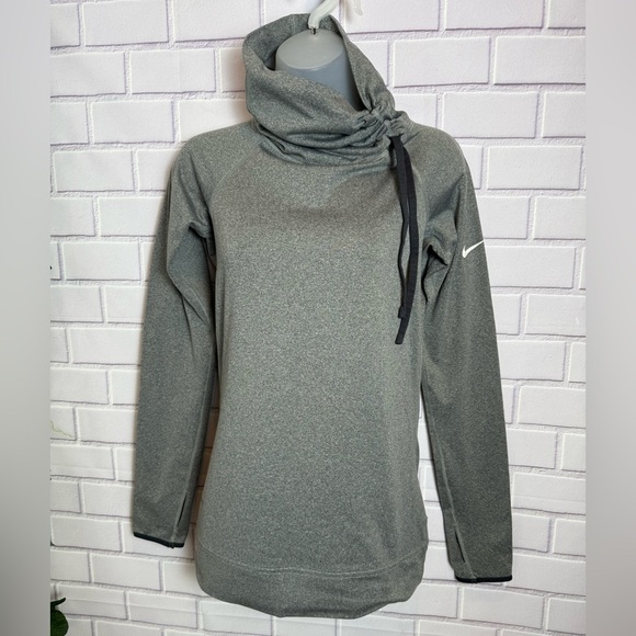Nike PRO Dri-Fit Drawstring Cowl Neck Grey Women's top/size S - Picture 2 of 10